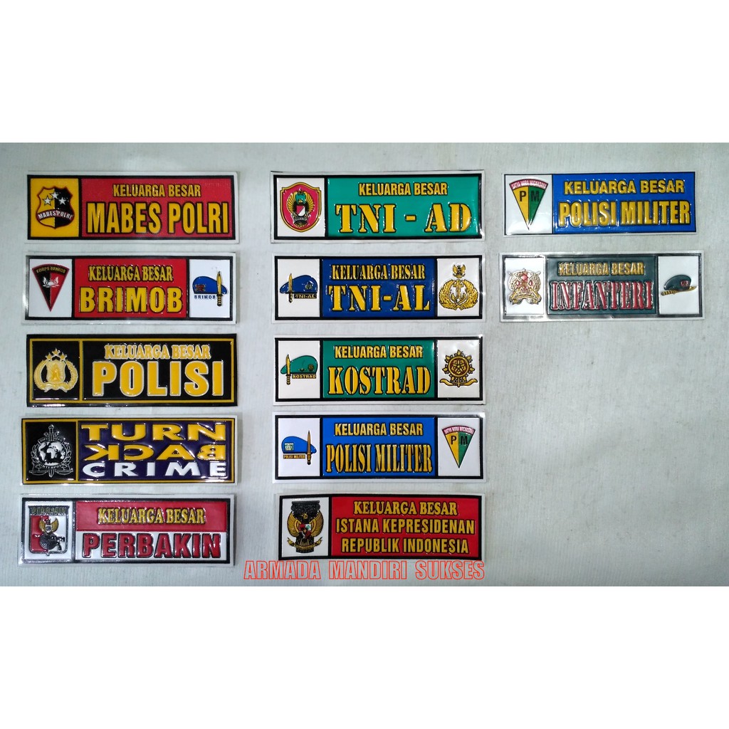 Sticker Embos Panjang Logo Kesatuan - Stiker Panjang Logo Kesatuan