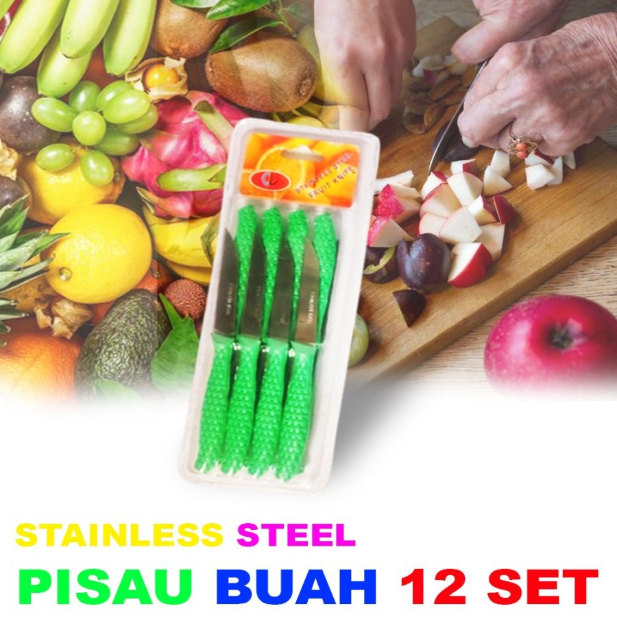 Pisau Dapur Mini Stainless Steel isi 12PCS - Pisau Sayur Dan Buah Serbaguna