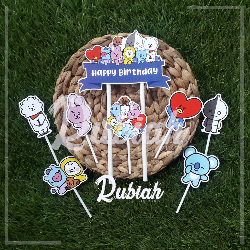 Toppercake plus Hiasan kue Tusukan kue BT21 Shopee Toppercake plus Hiasan kue Tusukan kue BT21 Shopee