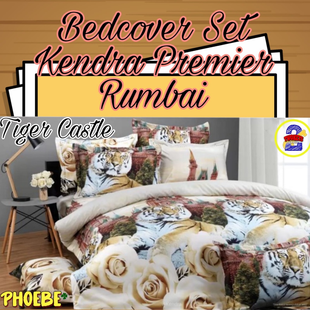 PROMO Set Bedcover + Sprei KENDRA 180x200 RUMBAI Kings Size 180 TIGER CASTLE BC