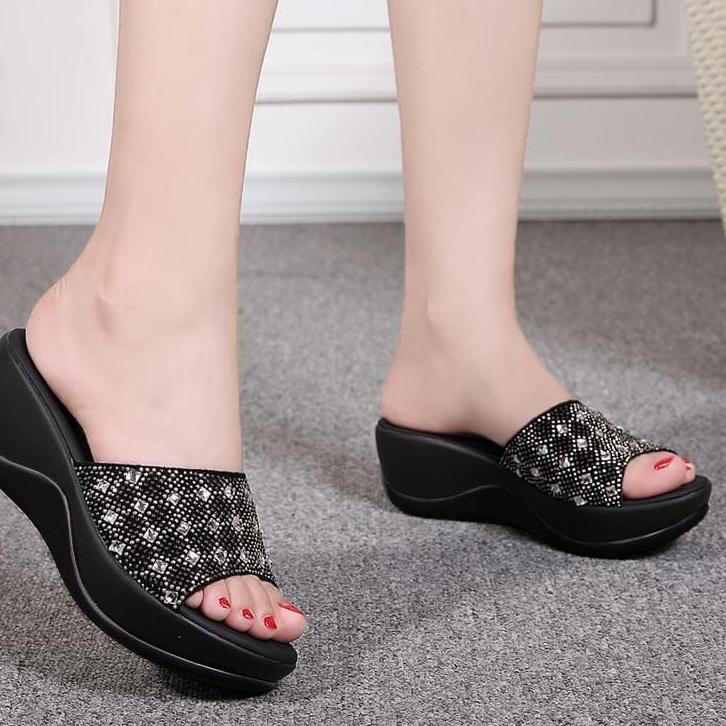 Jangan Ketinggalan order..  Wedges wanita mewah/Sandal wedges pesta/wedges pesta