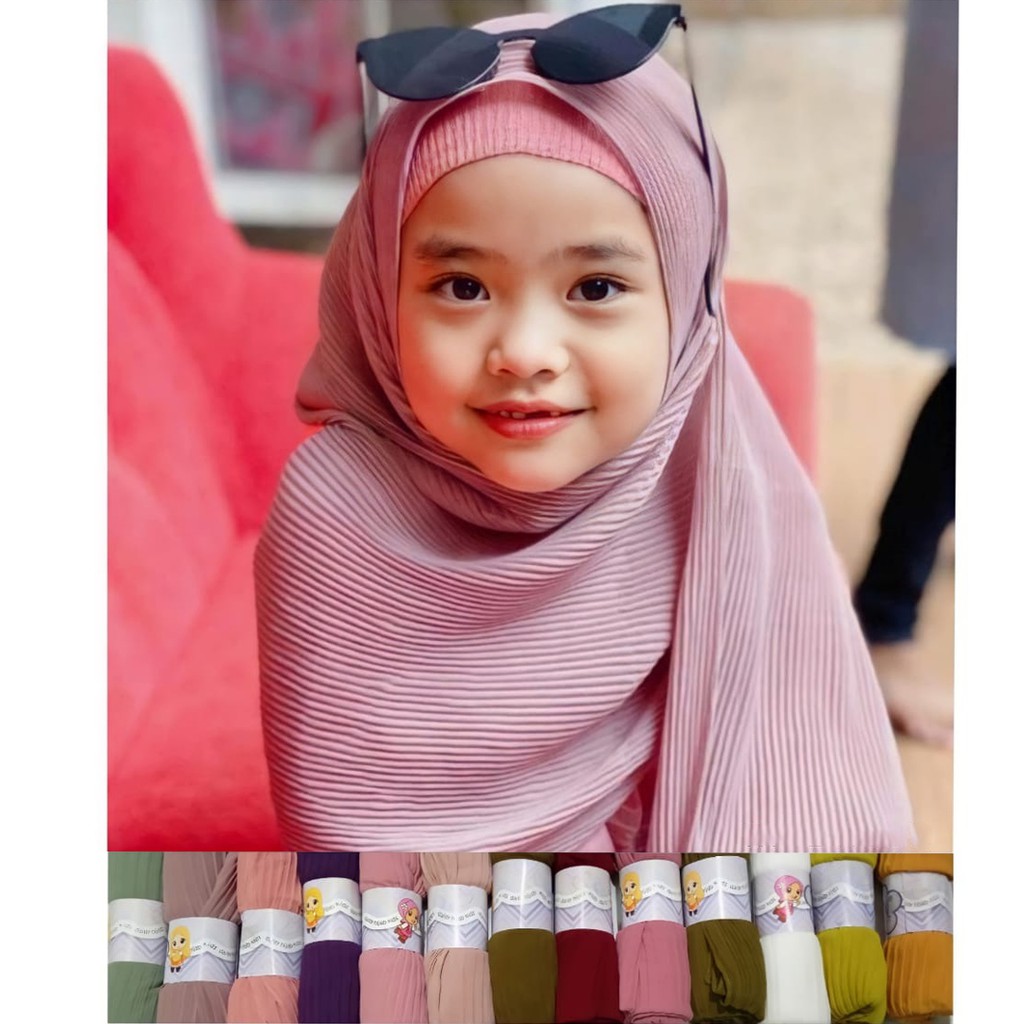 PASHMINA PLISKET CERUTI BABYDOLL ANAK PEREMPUAN | JILBAB PASHMINA ANAK PEREMPUAN
