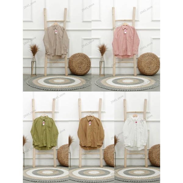 kemeja polos linen oversized linen shirt oversized