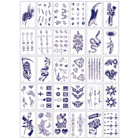 30pcs Tatto temporary juice tahan lama 7-15 hari