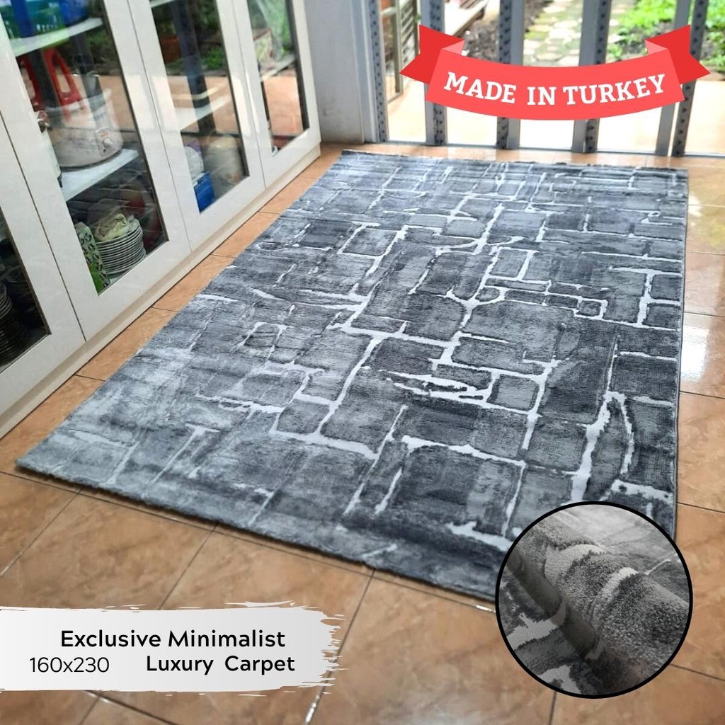 Karpet Turki Import Permadani Asli Turki Uk 160x230  Exclusive minimalis grey