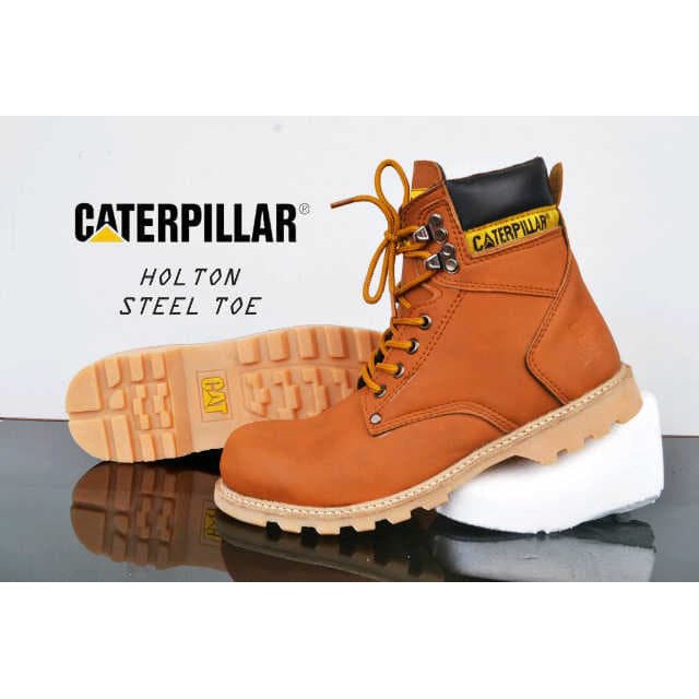 Sepatu Boots Safety CAT Holton Sepatu Pria SAfety Ujung Besi / Sepatu Kerja Outdoor termurah