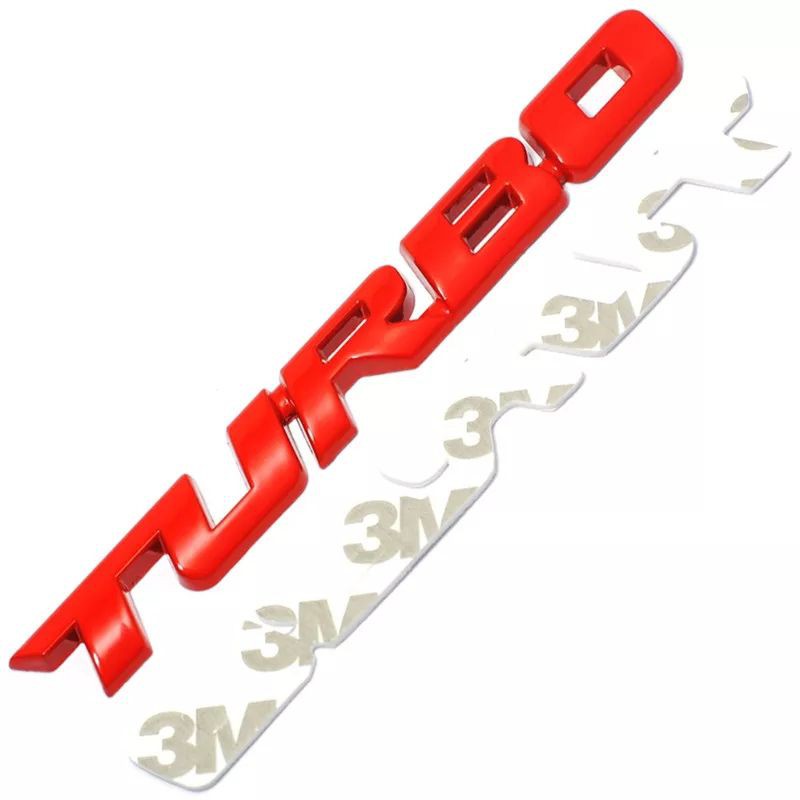 Emblem Turbo Mobil Sticker Logam 3D Logo Aksesoris Eksterior Mobil Tempelan Variasi Universal Murah