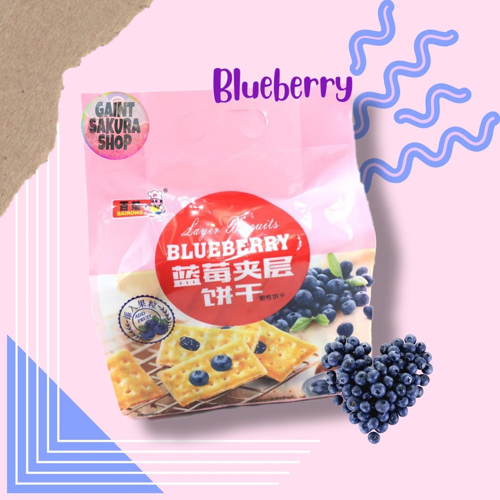 

Bairong Biscuits With Blueberry / biskuit impor / snack impor / cemilan / biskuit / makanan ringan