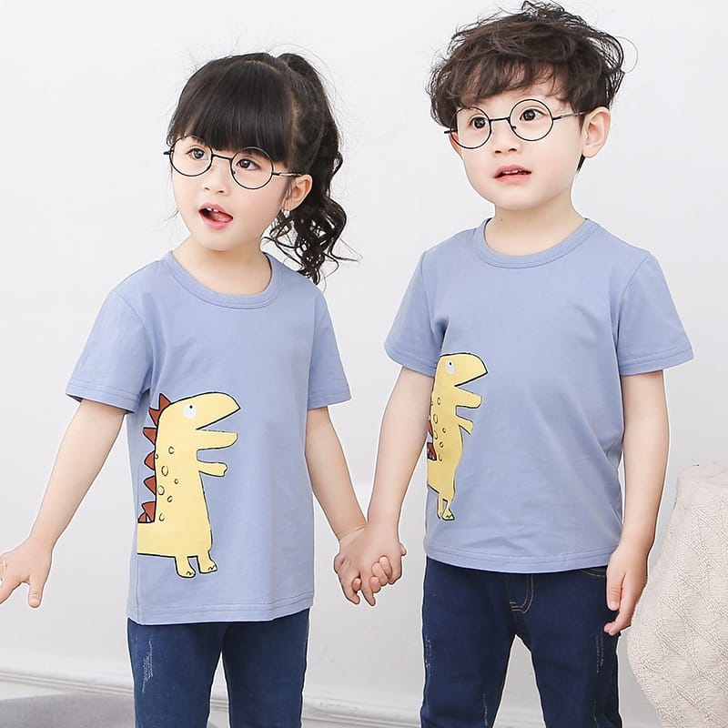 MYSTIQUE.ID-BAJU KAOS COUPLE DINO T-SHIRT LUCU DAN AESTHETIC