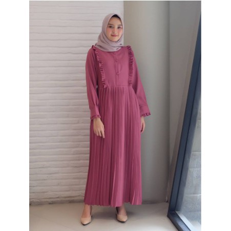 Gamis Neysa lavender / maxi dress muslim / fashion gamis / promo