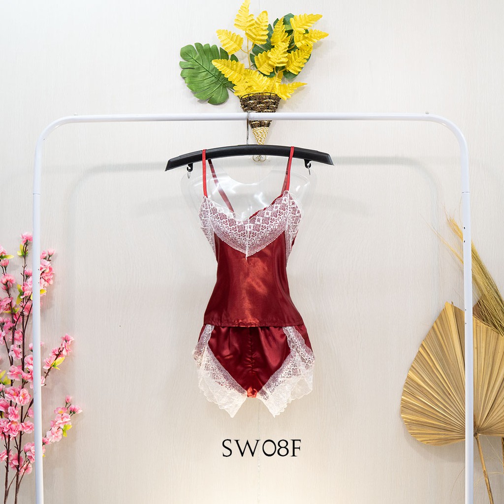 [PRIVASI AMAN] BAJU TIDUR WANITA DEWASA LINGERIE SEXY SLEEPWEAR MAROON SW08F