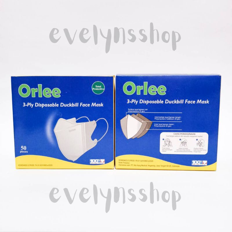 MASKER ORLEE DUCKBILL EMBOSS ISI 50 PCS