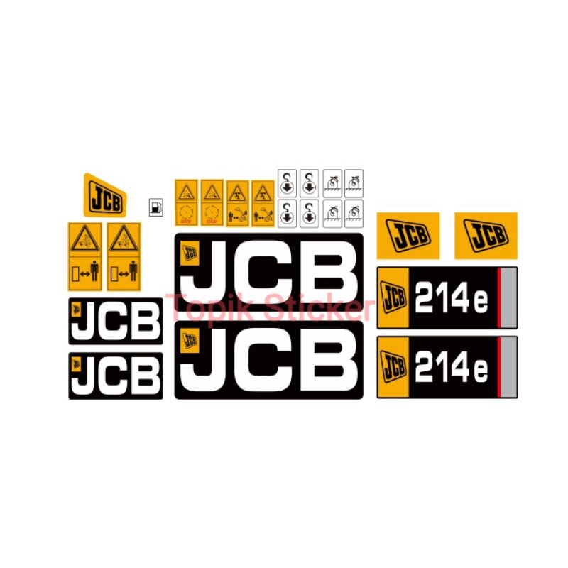 Sticker BACKHOE LOADER JCB 214e, Stiker Alat Berat