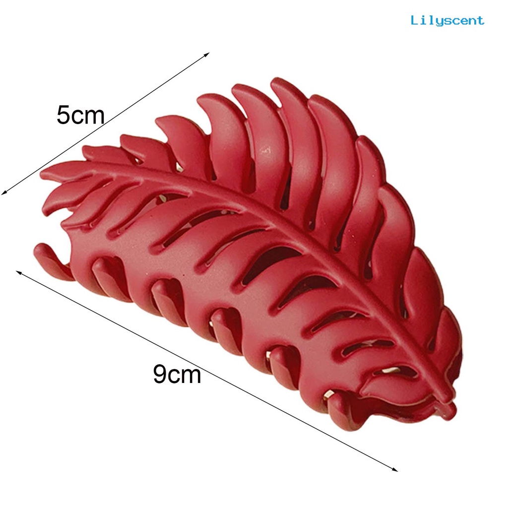 Ls Jepit Rambut Cakar Bentuk Daun Warna Matte Untuk Wanita