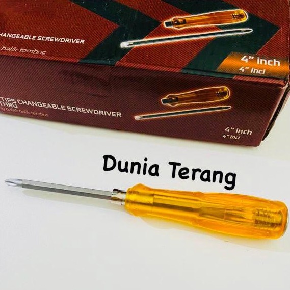 Obeng Bolak Balik Tembus ATS 4 in - Obeng BB Tembus ATS Ketok 4&quot; - Two Tips Changeable Screwdriver