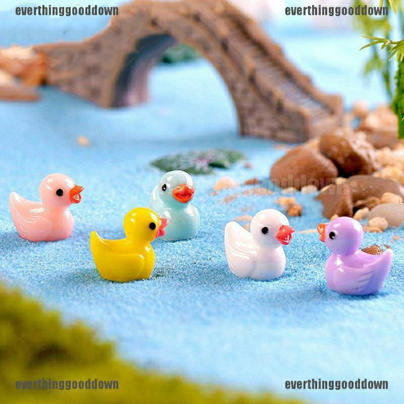 [ECER] 1pcs pajangan miniatur boneka resin bebek duck dekorasi taman mungil