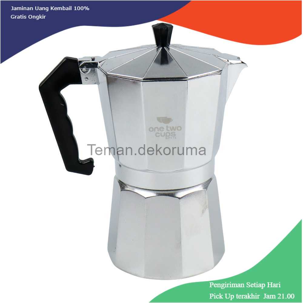 TD-AI02 One Two Cups Coffee Maker Moka Teko Stovetop Filter 450ml 9Cup - JF112