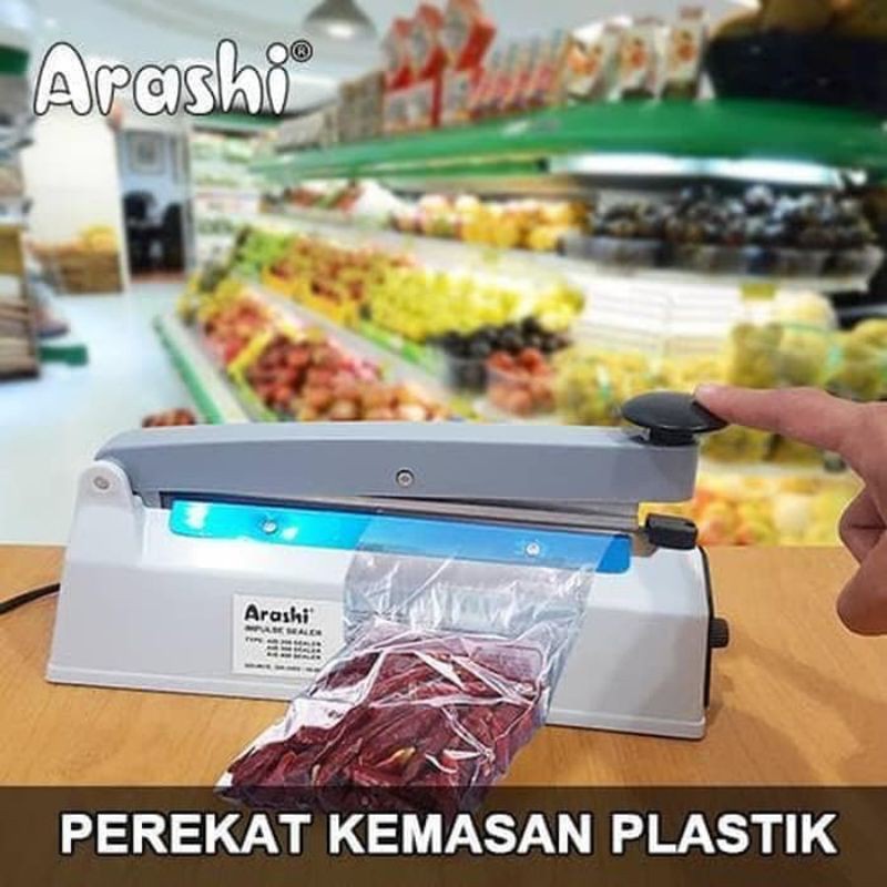 Sealer ARASHI / HYPERLITE AIS 200 300 400 20 / 30 / 40 Cm Mesin Press body Plastik / Body Besi Iron ARS 201 301 401 20 / 30 / 40 CmImpulse Sealer Press  ARASHI / HYPERLITE Mesin Press Plastik