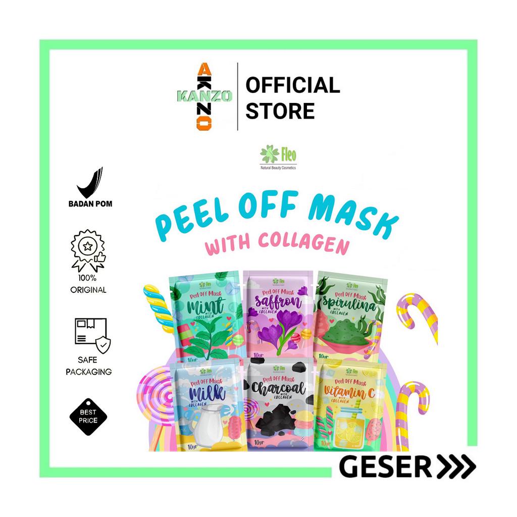 Kanzo - [BPOM] Masker Peel Off Fleo 10gr / Peel Off Mask Fleo 10gr Vitamin C &amp; Collagen / Masker Wajah Anak Peel Off Fleo 10gr