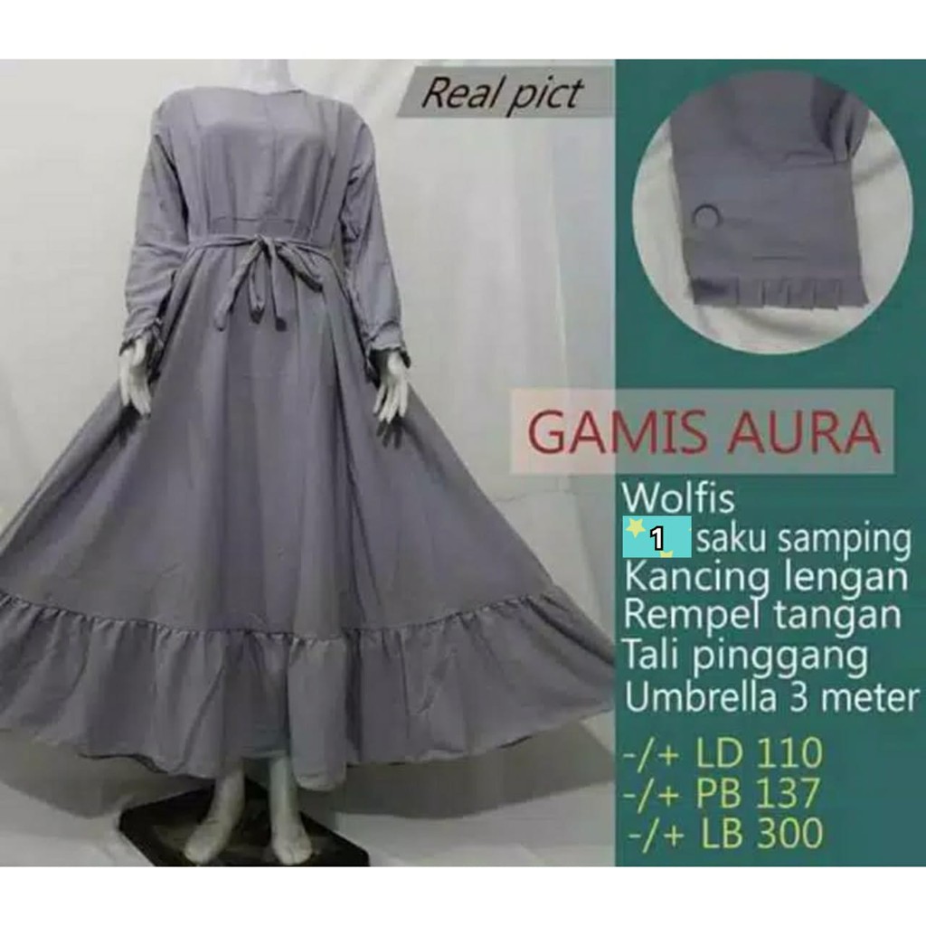 WOLFIS AURA gamis kerut rempel terbaru