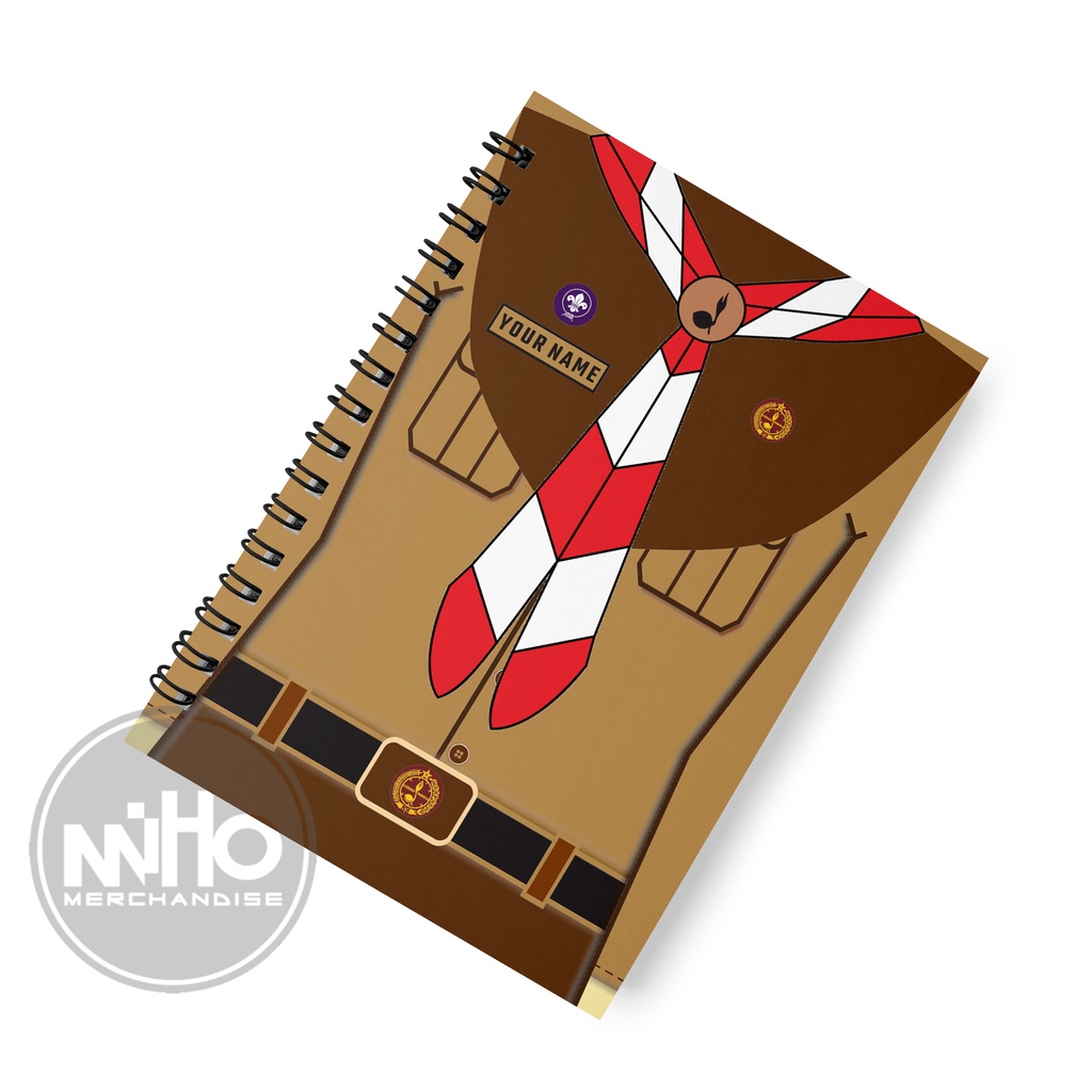 

Notebook Jilid Kawat Spiral Custom Pramuka Hijab Lebar Kertas HVS / Hardcover / 60 lembar / Bergaris
