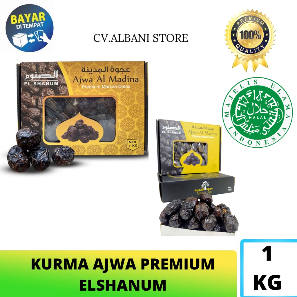 [ COD ] Kurma Ajwa 1kg Kurma Ajwa Premium / Kurma Ajwa Super / Kurma Ajwa Asli / Kurma Nabi Premium Kurma Ajwa Organic Ajwa Kurma super ajwa Premium Elshanum