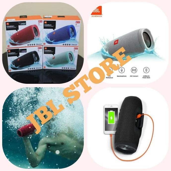 JBL Charge 3 Speaker Bluetooth Waterproof Portable ORI GARANSI RESMI rod14 Berkualitas