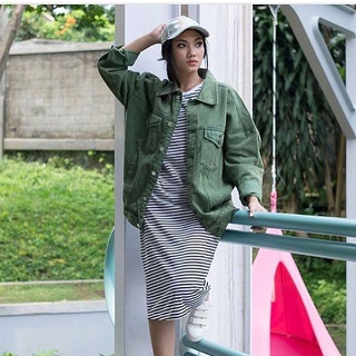 Kode Oversize Jaket Denim Warna Army Size M L XL XXL Kode Oversize Jaket Denim Warna Army Size M L XL XXL