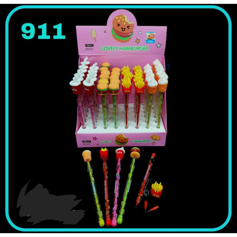 (4pcs) pensil lantu/lantu bensia/pensil cabut lucu/pensil bongkar pasang-Makanan