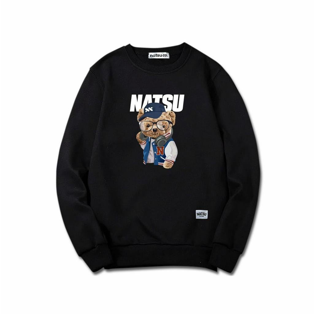 Sweater Pria Unisex Natsu Co. - Bear Biru PANDAWA HOODIE