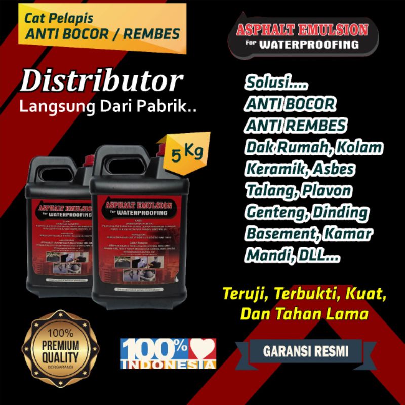 Aspal Cair Anti Bocor Dak Cor Original | Cat Pelapis Anti Bocor | Asphalt Emulsion | Aspal | Waterpr