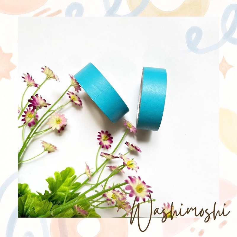 

Washimoshi Masking Washi Tape Plain Blue Design