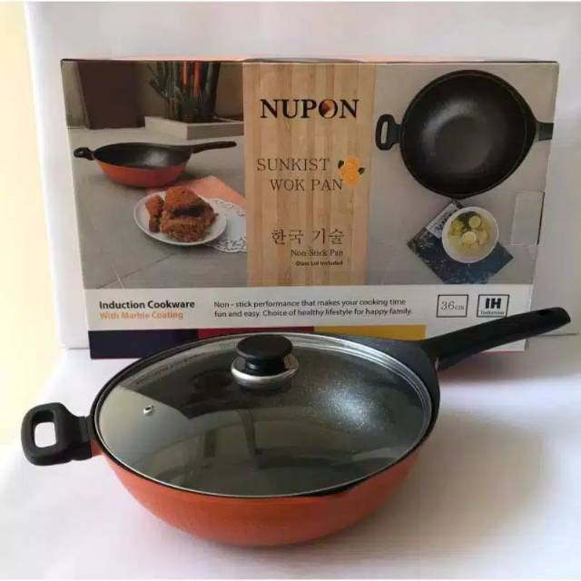 Wok Pan Nupon 36 cm Anti Lengket Panci Penggorengan Serbaguna