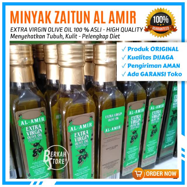 BPOM MURNI 100% / MINYAK ZAITUN ASLI 250ml AL AMIR - EXTRA VIRGIN OLIVE OIL ASLI MURNI Berkah Store