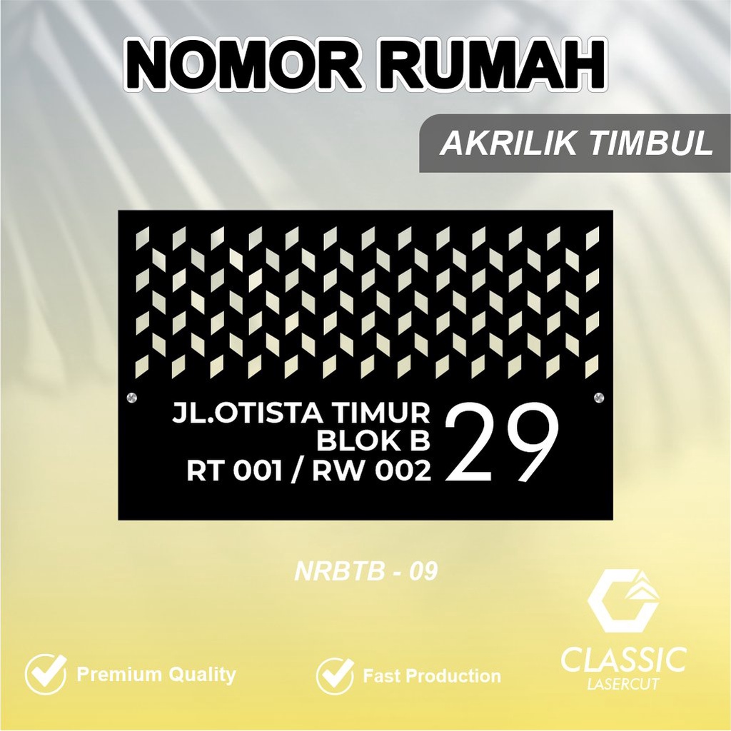 Papan Nama Alamat Rumah Timbul + Bolong Custom / Papan Alamat Rumah / Nomor Rumah / Custom Nomor Rum