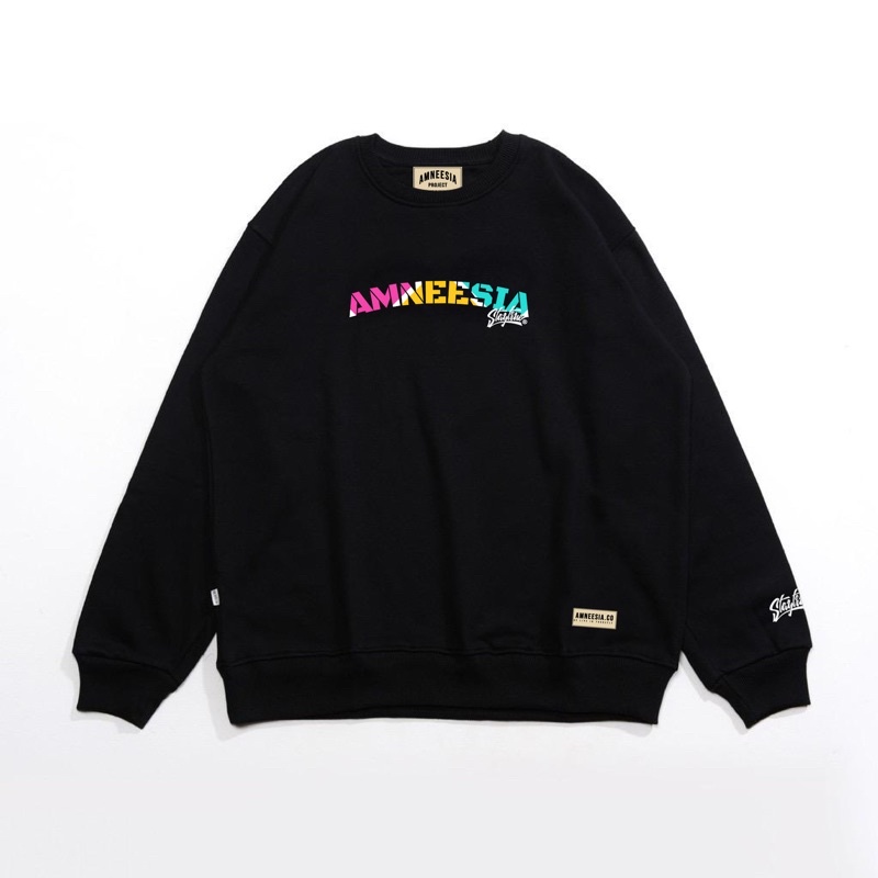 (BISA COD) AMNEESIA Crewneck Ori Bordir Sweater Jaket Hoodie Pria Wanita Premium Hodie Switer Suiter