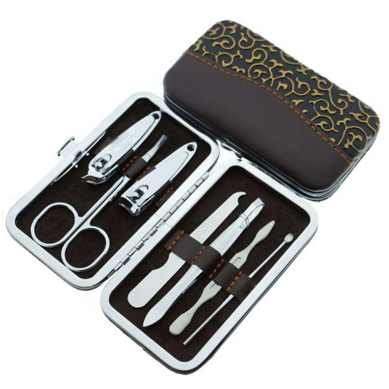 Manicure Pedicure 7 In 1 Tool Set Professional 7 Pcs Dompet Gunting Kuku