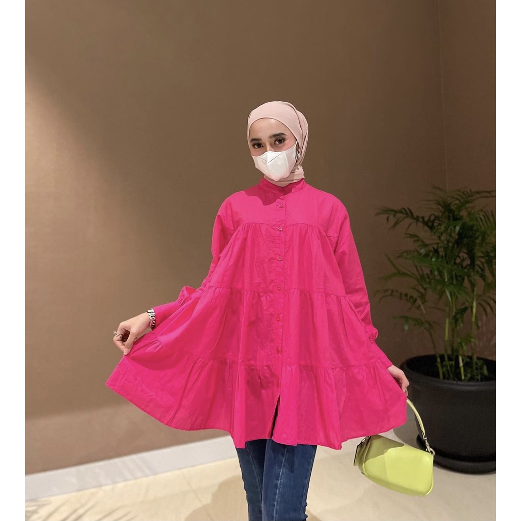 SAFEA TOP / KEMEJA BAJU RAMPEL SUSUN ATASAN WANITA | new arival Lengan Panjang Baju Remaja Wanita Ga