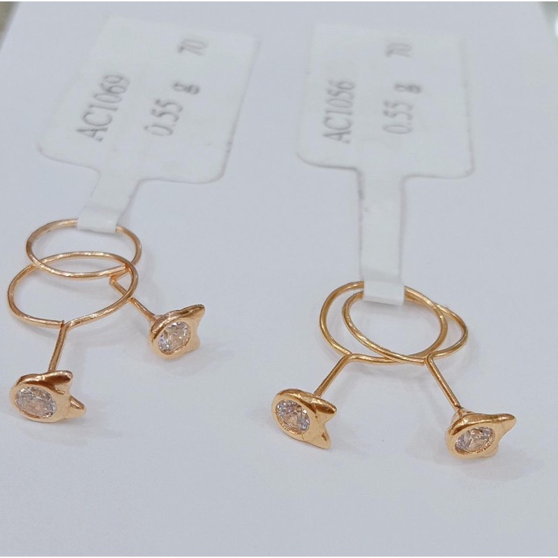 Best Seller Anting Tauge Toge Emas Kuning / Putih Kadar 700 / 750 Anting Loop End Bayi Balita Dewasa