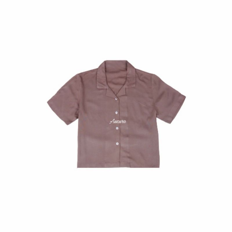 KEMEJA WANITA CROP TOP POLOS KATUN CROP SHIRT ORGANIK-CROP TOP ROSEGOLD