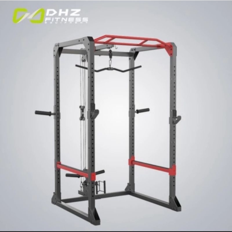 Dhz Fitness M200 Power Rack + Lat PullDown Import - Belum Termasuk Bar