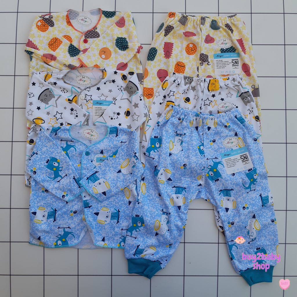 Setelan piyama celana panjang bayi MIYO (All New Feb 2021 World Dino Series) 3-6 Bulan 1 PCS