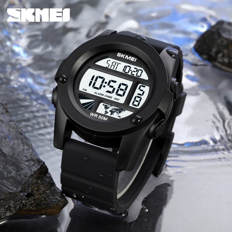 SKMEI 1906 Jam Tangan Pria Wanita Digital Chronograph Sport Watch Anti Air Tali Rubber WATCHKITE WKOS