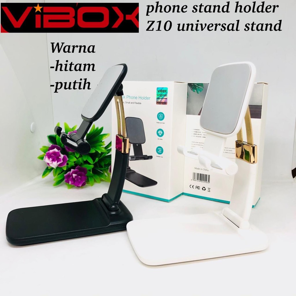 PHONE HOLDER VIBOX Z10 Stand Holder Hp / Tablet / Iphone / Ipad Universal Bahan Metal Dapat Dilipat