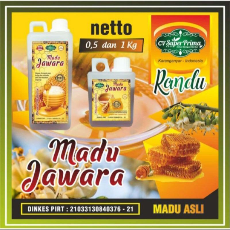 

MADU JAWARA RANDU 500 GRAM . MADU SUPER PRIMA ORIGINAL - IMUNITAS. SUPLEMEN MAKANAN