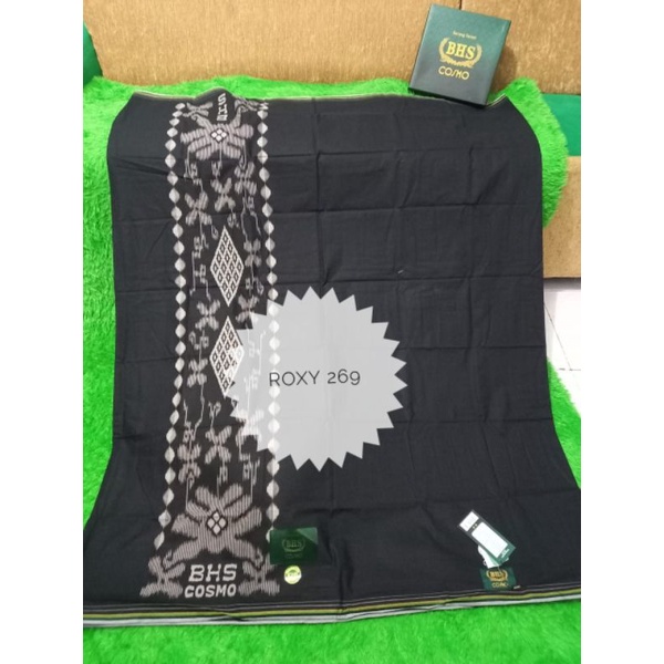 Sarung BHS HITAM POLOS - Sarung Behaestex Hitam Polos Cosmo Tumpal Kembang - Black SarungBHS Cosmo G