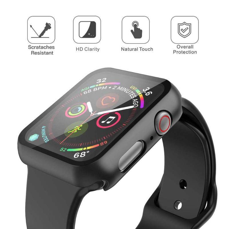 Cover For Apple Watch case 45mm 41mm 44mm 40mm 42mm 38mm Screen Protector Tempered Glass+cover bumper iwatch series 7 6 5 4 3 SE