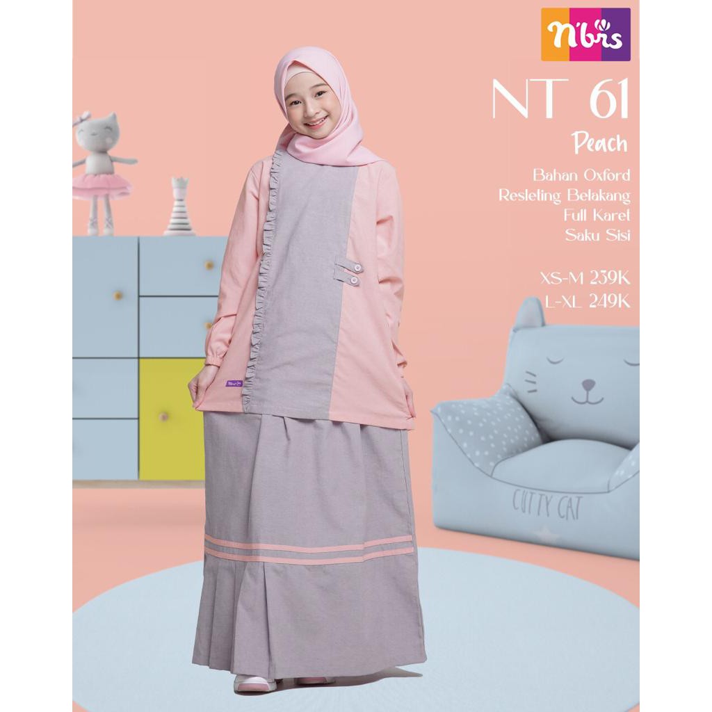 NIBRAS TEEN NT 61 BAHAN OXFORD PAKAIAN REMAJA MUSLIMAH NYAMAN SETELAN ROK ANAK REMAJA