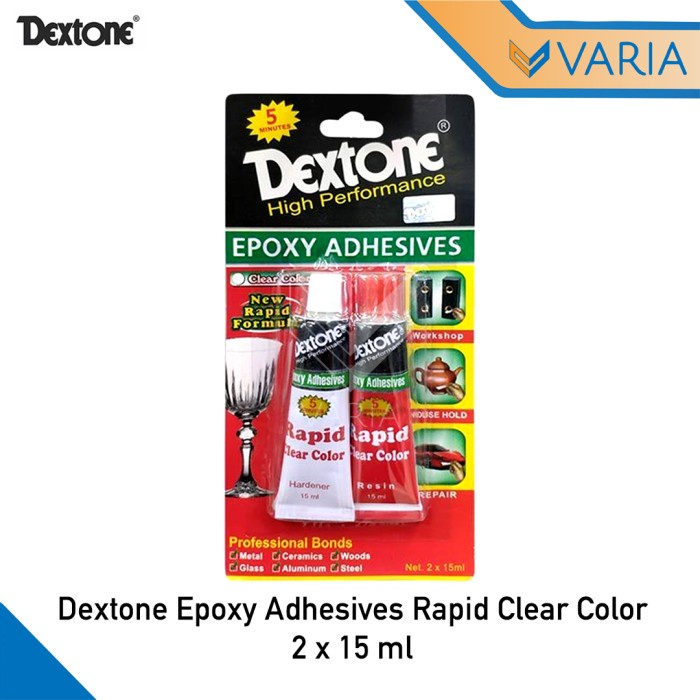 Dextone Epoxy Adhesives Rapid Plastic Steel 5 Menit Kering Clear Color