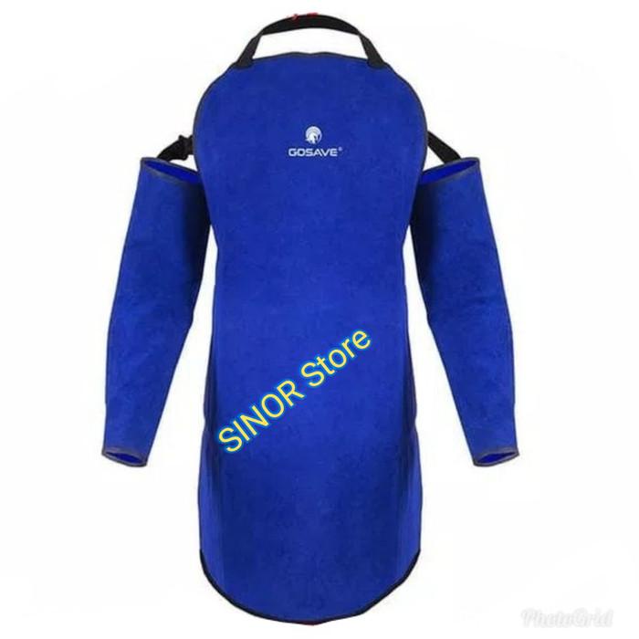 Baju Safety Apron Las Set Bahan Kulit Gosave Baju Las Safety Celemek Las Pelindung
